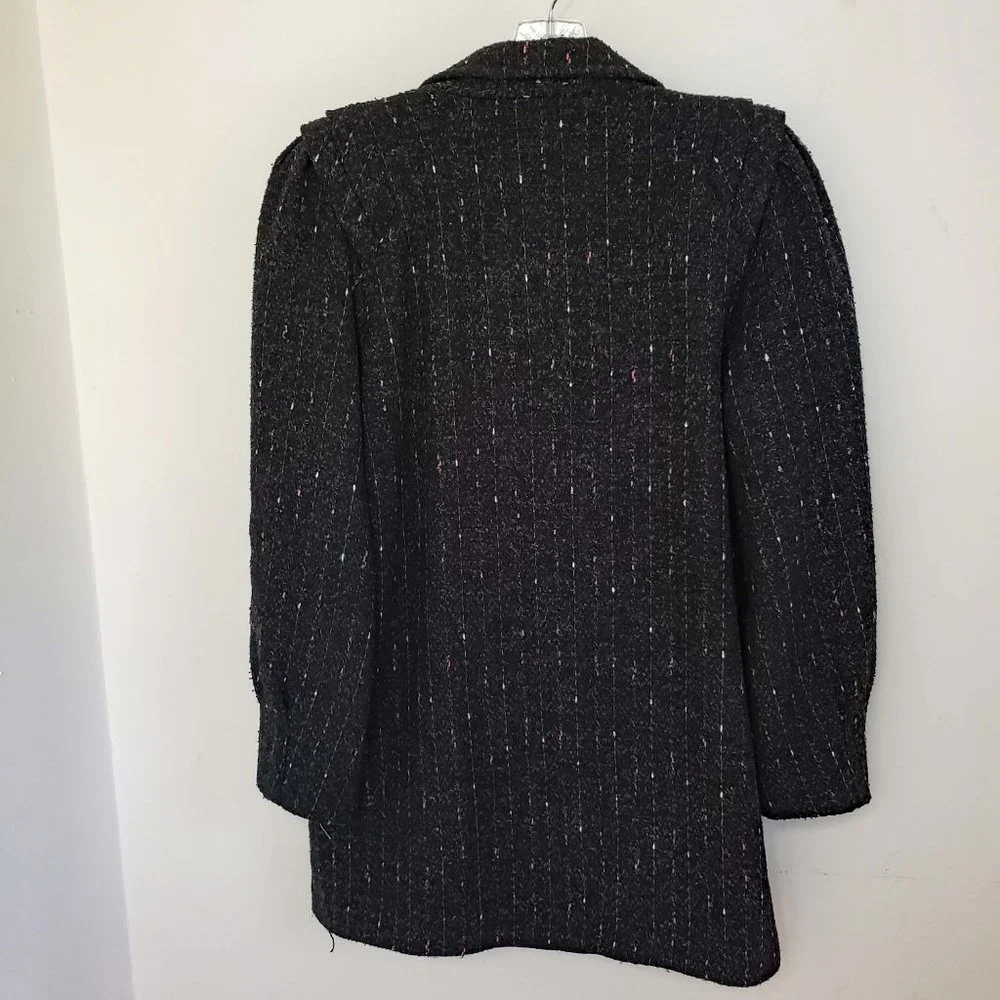 New York Girl Women's Black Double Breasted Half Trench Jacket Coat - Picture 7 of 12